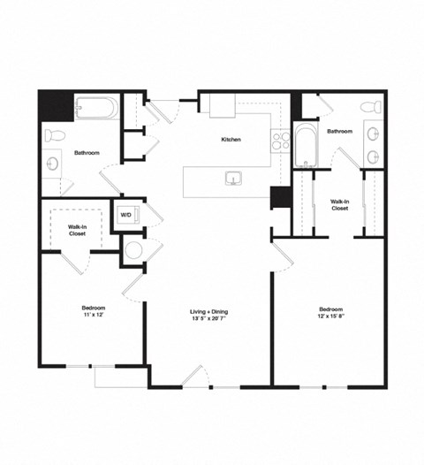 a floor plan of a house with a mix of bedrooms and a living room